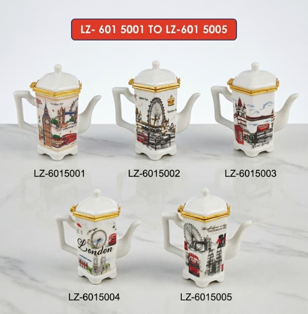 SMALL TRAYS Small Ceramic Teapot Figure - Image 1
