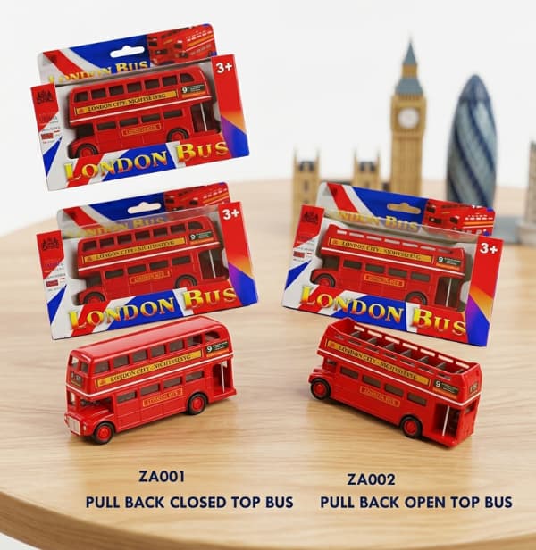 Your paragraph text (4) Pull Back Closed Top Bus - Image 1
