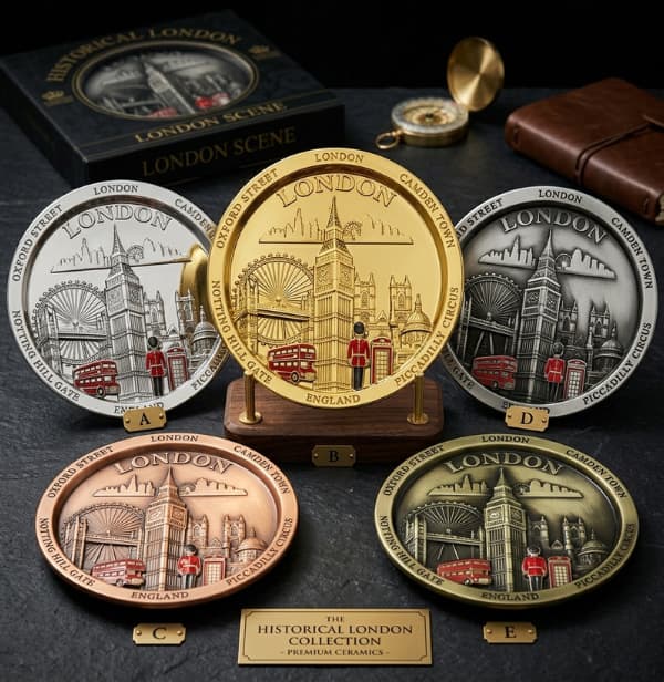 Your paragraph text (45) (6) ROUND LONDON PLATES - Image 1