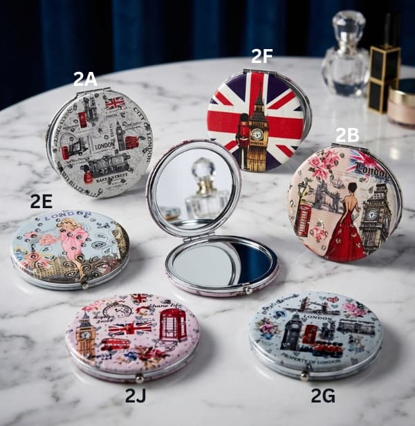Your paragraph text (46) (6) ROUND HARD COVERS MIRRORS - Image 1